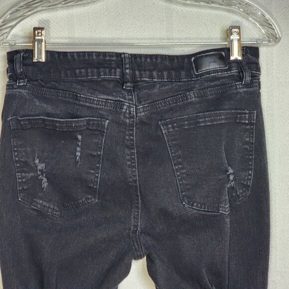 Dollhouse You Are Beautiful Black Destructed Cotton Poly Span Skinny Jeans 11/12 - Picture 11 of 16